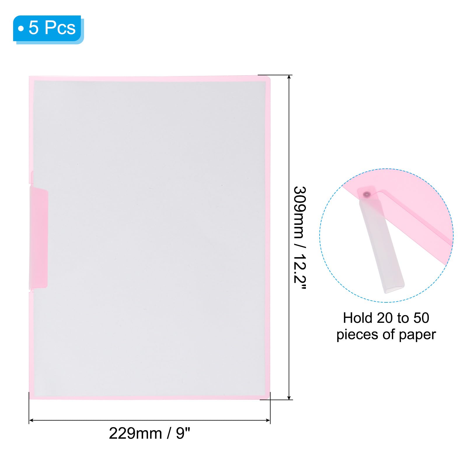 PATIKIL Plastic Folders with Mid-Side Swing Clip - Image 2