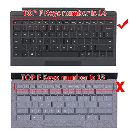 Vfeng Premium Ultra Thin Keyboard Cover Skin For Microsoft Surface Pro 7 2019 / Surface Pro 6 2018 / Surface Pro 5 2017 / Surface Pro 4,Ultra Soft-Touch Tpu Protector, Us Layout #TOP1