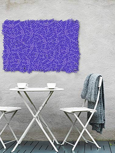 Image of Story@Home Artificial Gardening Mats Fern Wall Panels Plastic Eucalyptus Boxwood Tiles for Covering Roof, Pannel Decor Wall, Purple, 60L x 40W x 0.1H cm
