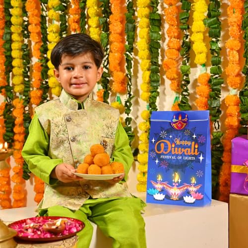 HOWAF-12pcs-Happy-Diwali-Party-Decorations-Supplies-Happy-Diwali-Gift-Bags-for-Indian-Diwali-Festival-Festival-of-Lights-Party-Treat-Bags-Diwali-Theme-Candy-Bags-Cookie-Bags