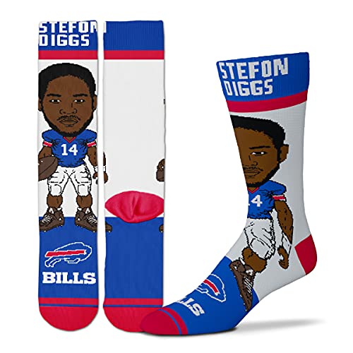 FBF Originals - NFL Buffalo Bills # Player Mens Crew Socks - Stefon Diggs (Medium)