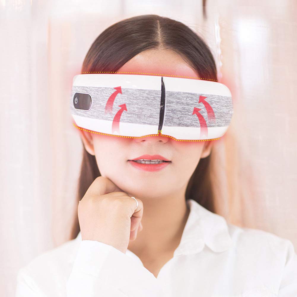 Masaje de Ojos Masajeador de Ojos de Vibración Plegable de 180 ° con Masajeador de Terapia Ocular Recargable de Compresión de Aire y Calor