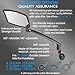 BriskMore Handlebar Bike Mirror, Scratch Resistant Glass Lens, Ajustable And Rotatable Safe Rearview Bicycle Mirror for Left Side BT-016L