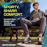Skechers mens Stamina Nuovo road running shoes, Charcoal/Black, 10.5 Wide US — image 3
