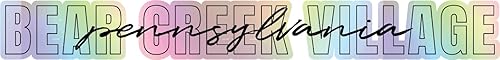 Bear Creek Village Pennsylvania Souvenir Vinyl Decal Sticker Holographic Script Design 4 Inch