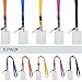 YOUOWO 5 Pack Neck Detachable Buckle Hook Breakaway Lanyards with Clear Vertical Badge Holder,for Office Keys Women Men Cell Phones USB Whistles, Black,Blue,Yellow,Orange,Purple