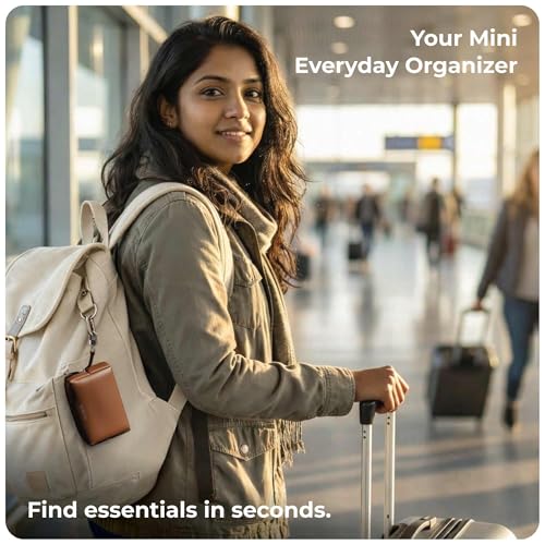 Image of eo Travel Organizer Pouch | Toiletry Pouch for Men & Women | Mini Cable Organiser Bag for Travel, Tech, Charger & Laptop Cable Pouches with Carabiner, Super Smooth Zipper (Brown)