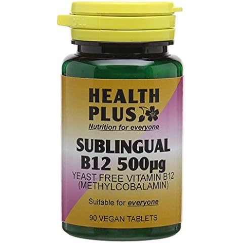 Health Plus Sublingual Vitamin B12 500µg Tablets Cover