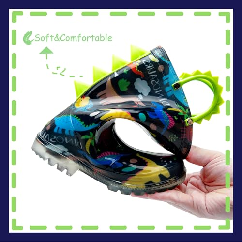 Image of Outee Toddler Kids Adorable Lightwight Waterproof Rain Boots Light Up by Steps