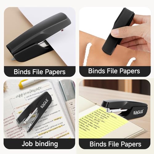 Eagle Stapler with Stapler Remover,12 Sheets Capacity,NO.10 Stapling,Black - Image 2