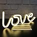 QiaoFei Neon Love Signs Light LED Love Art Decorative Marquee Sign - Wall Decor/Table Decor for Wedding party Kids Room Living Room House Bar Pub Hotel Beach Recreational (warm white)