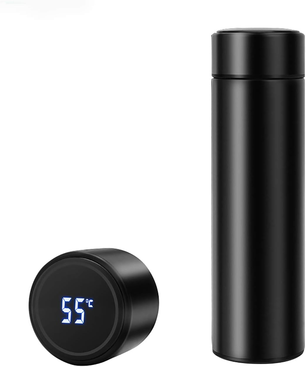 Firenza Smart LED Active Temperature Display Indicator Insulated Stainless Steel Flask Bottle [Black, 500ml]