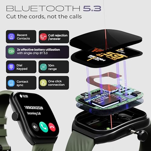 Image of GOBOULT Trail Smart Watch 2.01'' 3D Curved HD Display, BT Calling, Working Crown, 190+Watchfaces,500Nits Brightness, AI Voice Assistant, SpO2 Monitoring, 120+ Sports Mode(Jade Green)