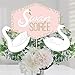 Swan Soiree - White Swan Baby Shower or Birthday Party Centerpiece Sticks - Table Toppers - Set of 15