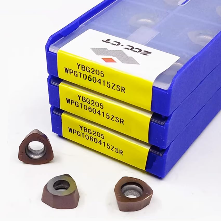 Tool Part for WPGT060415ZSR YBG205/WPGT080615ZSR YBG205/WPGT090725ZSR YBG205/WPGT080615ZSR YB9320 WPGT CNC Inserts 10pcs/Box - (Angle: WPGT060415ZSR YBG205 / Shank Diameter: 50pcs (5 Box))