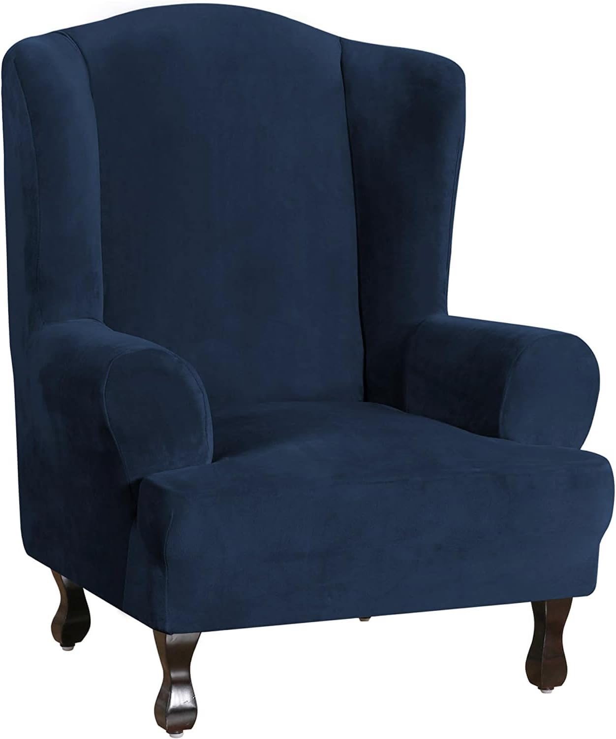 Turquoize Wing Chair Slipcover Velvet Slipcovers for Wingback Chairs Ultra Soft