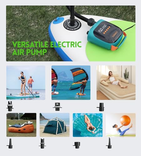 Tuomico 20Psi Paddle Board Pump Sup Air Pump Electric Portable Inflator & Deflator, Auto-Off, Mini Compressor For Inflatable Stand-Up Paddleboard Kayak Wing Kite With 12V Dc Car Plug-In Adapter thumb #5