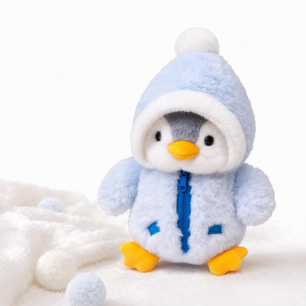 AisFgsw 25cm Penguin Teddy, Blue Penguin Plush, Cute Soft Stuffed Animal with PP Cotton Filling, Cute Plushies for Home, Office and Gifting
