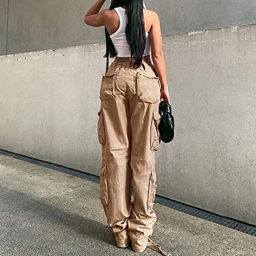 High Waist Cargo Pants Women Baggy Cargo Pants for Women Jogger Straight Wide Leg Parachute Pants Y2K Pants3