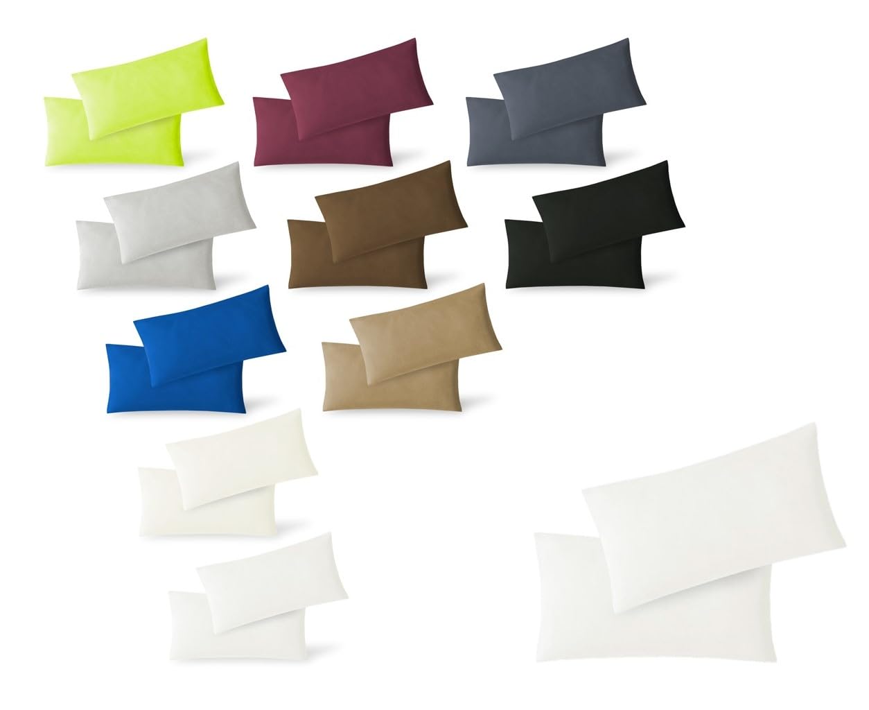 heimtextil - Federa per cuscino in jersey, set risparmio con chiusura lampo, alta qualità, Cotone, bianco, 80 x 80 cm