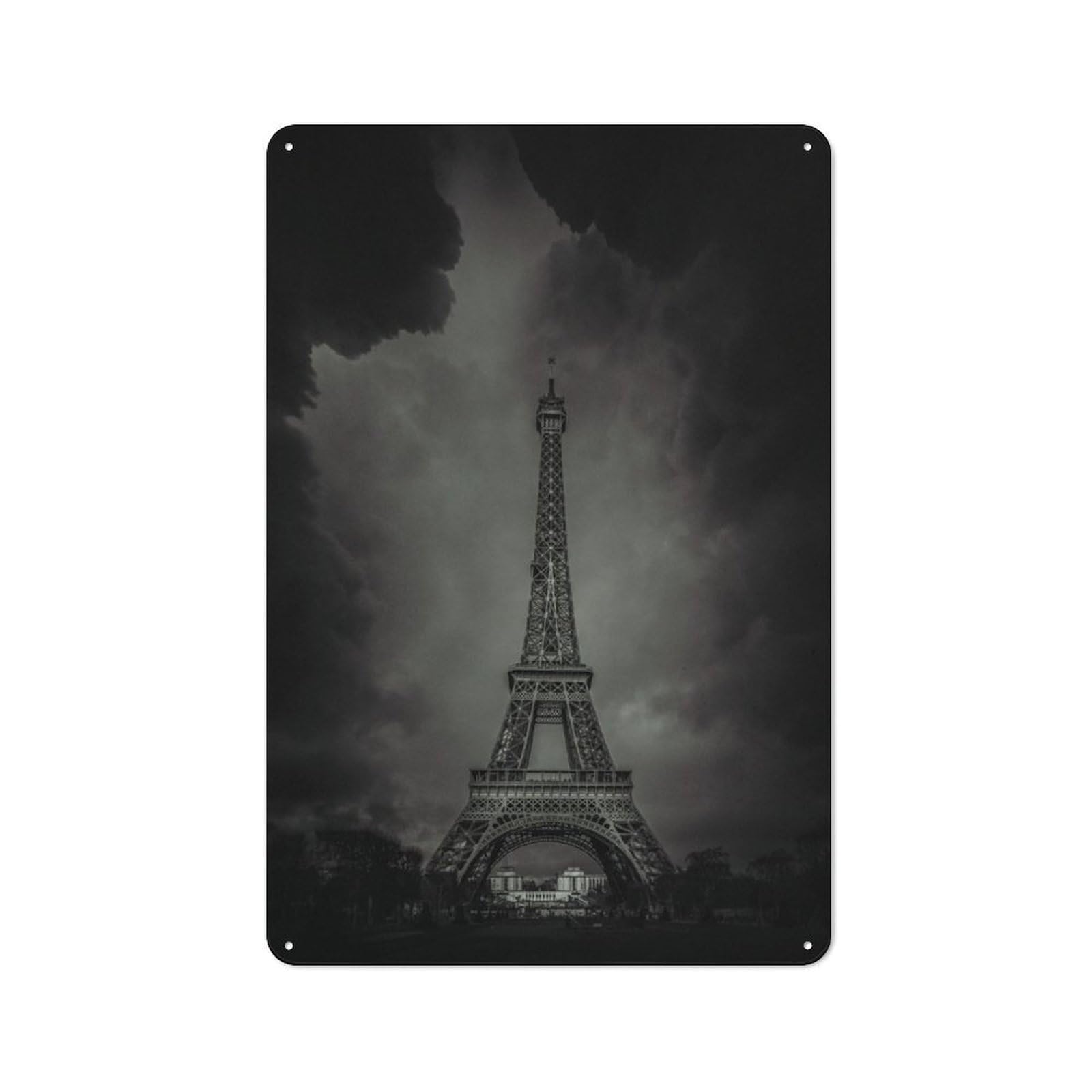 Junmoney Eiffel Tower Rustic Metal Sign 30X20cm Featuring For Hallway Wall, For Collectors Decorating Hallways And Entrance Areas