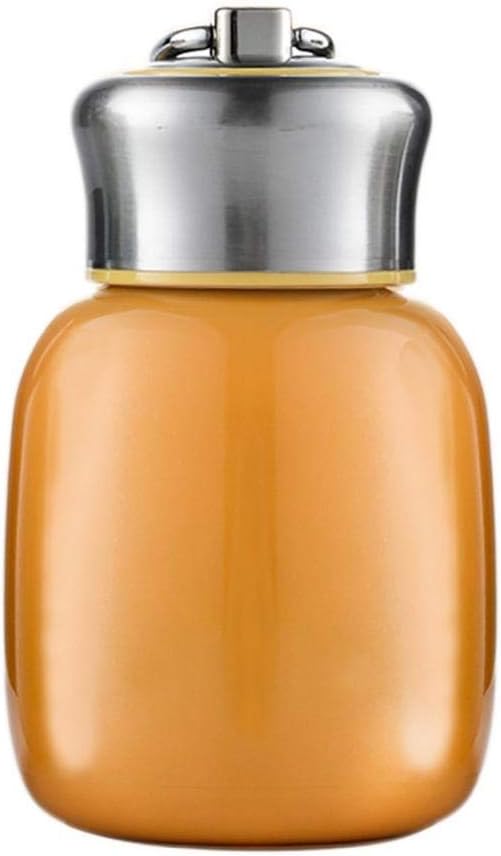 Small Mini Vacuum Insulated Water Bottle Portable Leakproof Travel Mug Stainless Steel Cold and Hot 7oz/200mL Thermal Flask for Kids Children Women School Office Lunch Coffee Milk Tea (Orange)