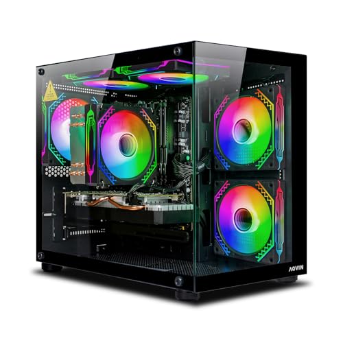 Image of AQVIN NEON Gaming PC - AMD Ryzen 7 Processor up to 4.1 GHz, 16GB DDR4 RAM, 512GB SSD, AMD Radeon RX 580 8GB, WiFi, Windows 11 Pro