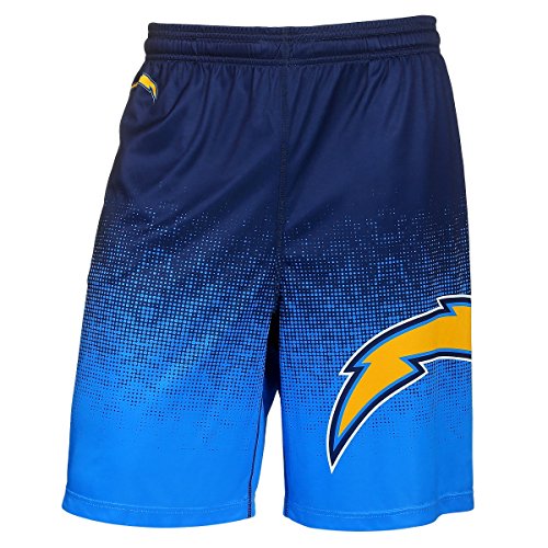 FOCO NFL San Diego Chargers Men's 2016 Gradient Polyester Shorts, Small, Blue