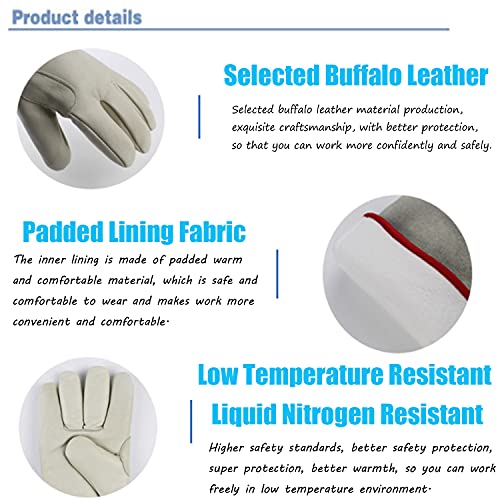 Ultra Long Cryogenic Gloves Outdoor Snow Shoveling Low Temperature Waterproof Protective Gloves Liquid Nitrogen Frozen Gloves Cold Storage White 45Cm / 17.72Inch (Medium) #TOP6