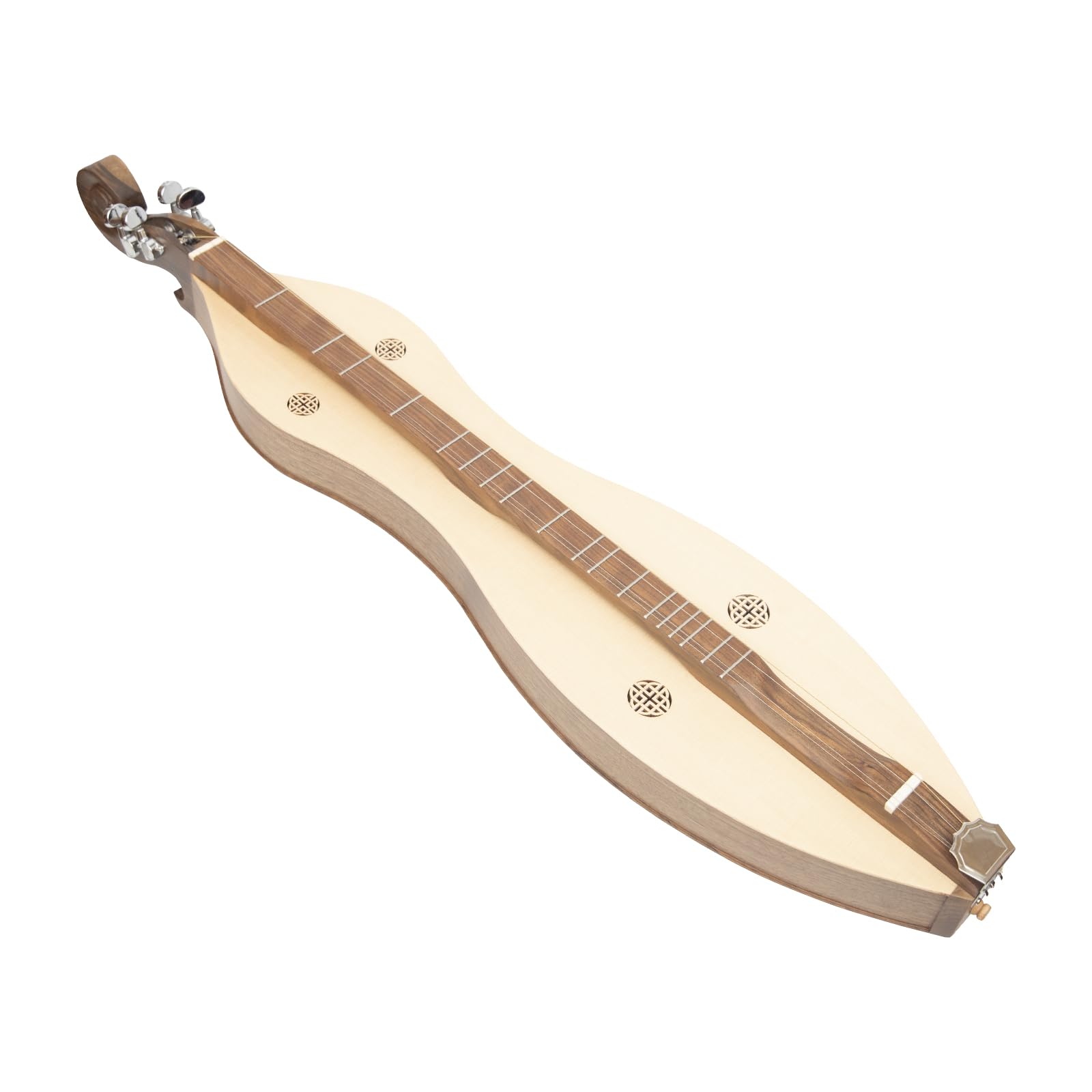 4-saitige Berg Dulcimer Knotwork Scroll Walnuss mit Nickel-Finish Hardware
