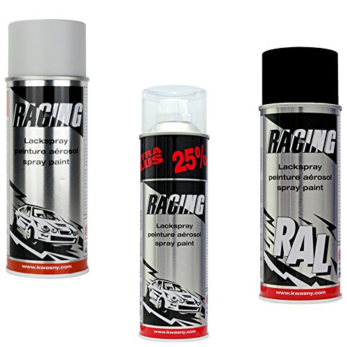 KWASNY_bundle LACKIERSET Universal GRUNDIERUNG + LACKSPRAY Schwarz Matt + 2-Schicht-KLARLACK