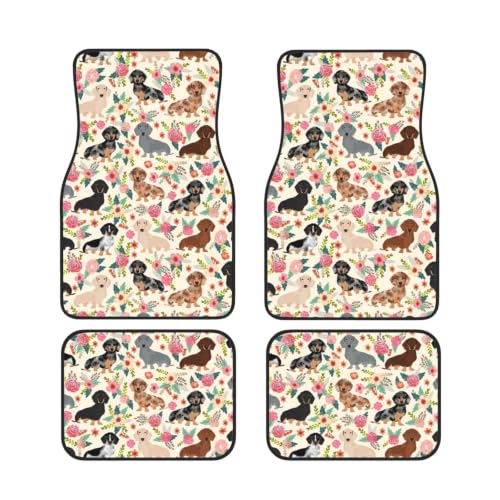 Alfombrillas antideslizantes de neopreno Dachshund Vintage para proteger el suelo del coche