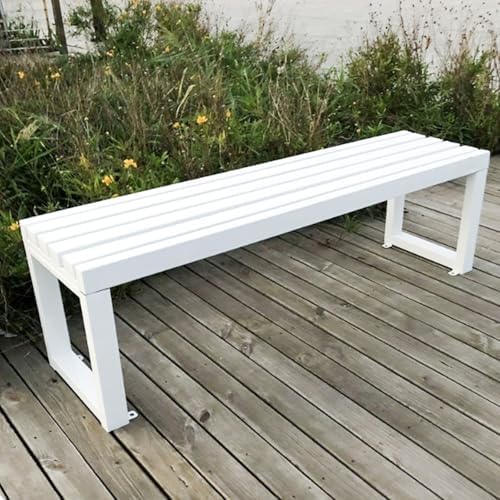 Weatherproof Outdoor Bench - Backless Galvanized Steel Patio Seat in Multicolor for Garden, Park, Porch, Lawn, Balcony, Indoor Use (120x40x45cm/47x16x18in)