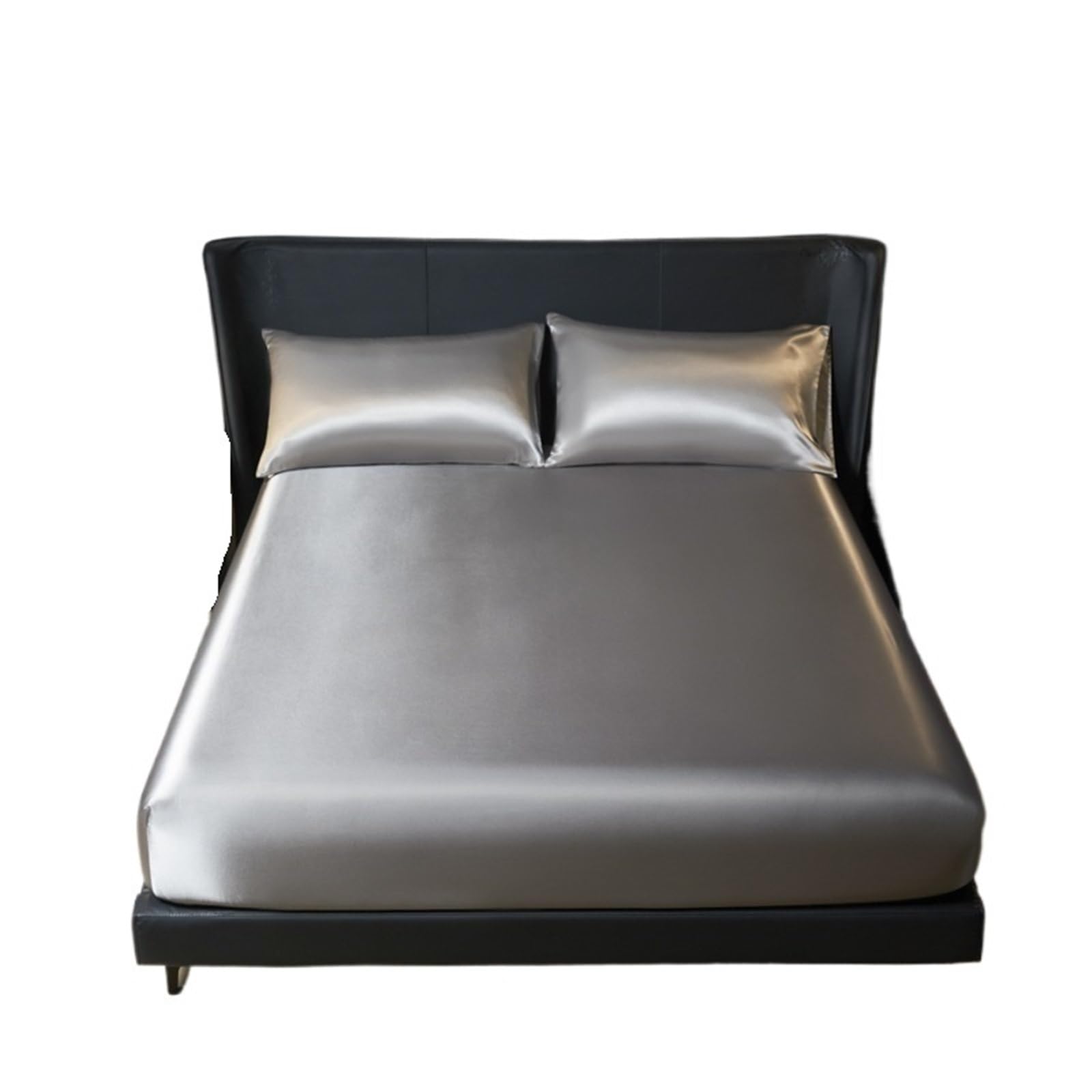 3 stücke Seide Spannbettlaken Kissenbezug Elastische Band Matratze Abdeckung for Home Queen-Size Blätter(F,198 * 203cm*35)