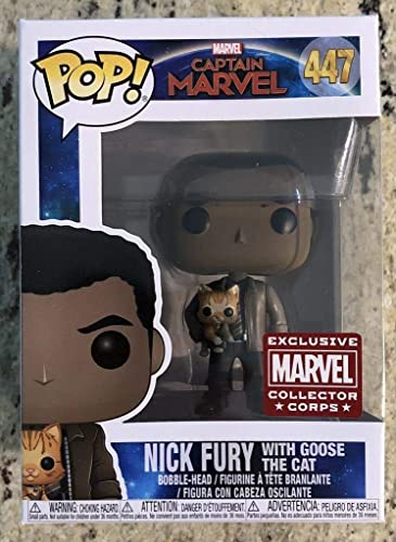Funko Pop Captain Marvel 447 Nick Fury w/ Goose the Cat