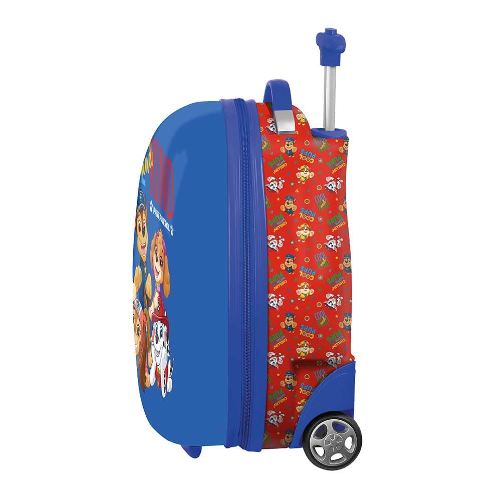 Safta | Maleta Infantil 16″ Patrulla Canina Cool, Equipaje Infantil con 2 Ruedas y Asa Telescópica, Interior Forrado con Bolsillo de Red con Cremallera, Cintas Elásticas, ABS+PC, Medidas 28x23x43 cm