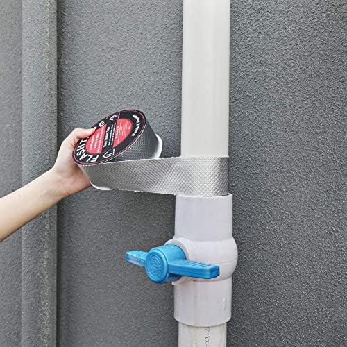 fowong Butyl Tape for Roof and Leak Repair, 50mm(W) x 5M(L) Aluminum Coating Flashing Repair Tape Sealant Seal Strip for Repairing Roof Crack, Gutter and Hole