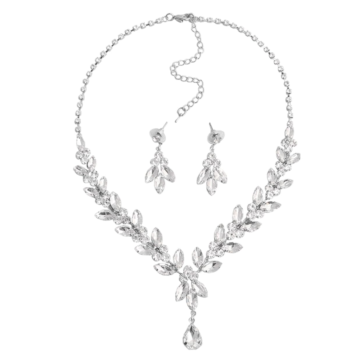 Abaodam 3juegos Conjunto De Joyería Para Novia Collar De Rhinestone y Pendientes Elegantes Accesorios Para Vestido De Boda Collar Pendientes
