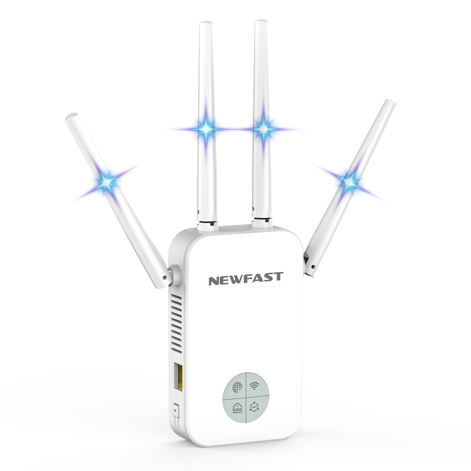 NEWFAST AC1200 RE523W Dual Band Ripetitore WiFi 5 con Port LAN, 4 Antenne, WPS