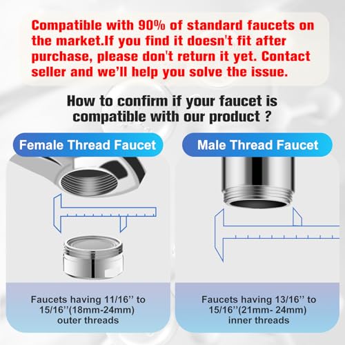 4 modes multifunctional kitchen amp bathroom water filter for sink faucet with 2pcs replacement filters - 999 chlorine removal - skin hydration in 2 weeks-compatible with most of faucet