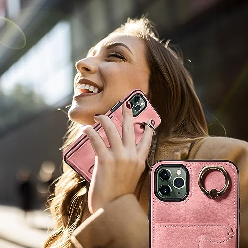 Étui en cuir PU iPhone 11 Pro Max de qualité militaire avec anneau robuste