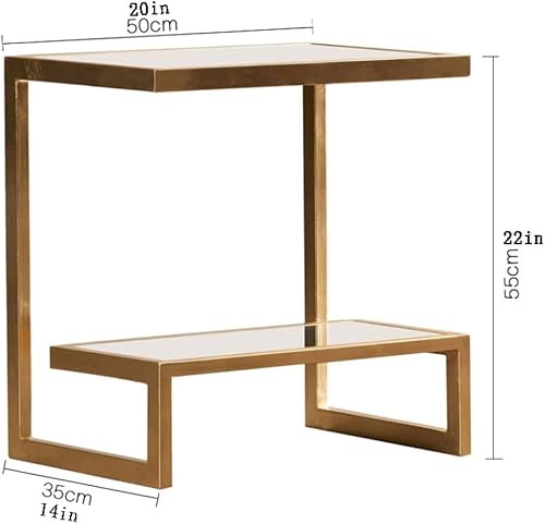 Miniatura 3 de Mesa de Centro Mesa de centro en forma de G, mesa auxiliar cuadrada creativa, parte superior de vidrio y metal con acento e acento decorativo para