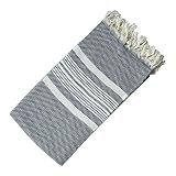 Dandelion - Herringbone Pattern - 100% Naturally-Dyed Cotton Turkish Towel Peshtemal - 71x39 Inches
