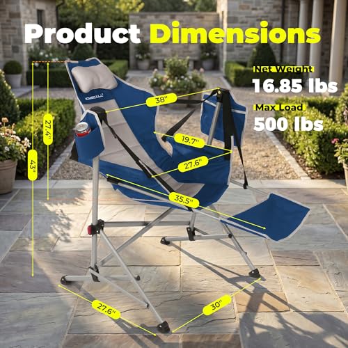 Silla de Camping Colgante con Reposapiés, Silla Colgante de Alta Resistencia 500LB miniatura 2
