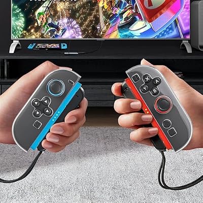 PAWDIARY Clear Switch 2 Controller Case Cover, Handheld Left and Right Controller Switch 2 Grip Skin Softshell with Comfort Ergonomic, Transparent Diamond Design Handle Protector