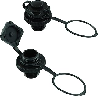LAMXD 2 válvulas de aire inflables para barco, tapones de aire en espiral de Boston, tapones de aire para inflar y desinflar rápidamente, tapones antifugas, barco de piscina, color negro