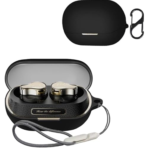 For SOUNDPEATS H3 ケース カバー【JYJIEJIE】ワイヤレス イヤーホン 用 ケース シリコン 着装まま充電可能 旅行 保護カバー キズ防止 耐衝撃 防水 收納 全面保護 充電便利 防震 軽量小型(ブラック)