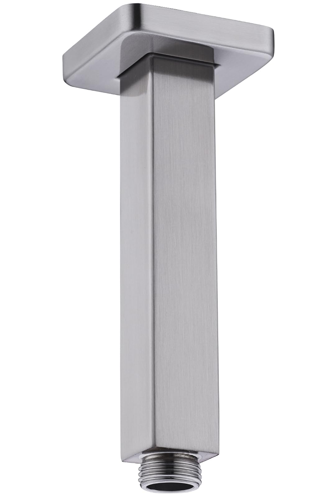 Square Shower Arm, BSTIIU 6 Inch Ceiling Mounted Shower Extension Arm with Flange, Male NPT 1/2 Inch, Brushed Nickel
