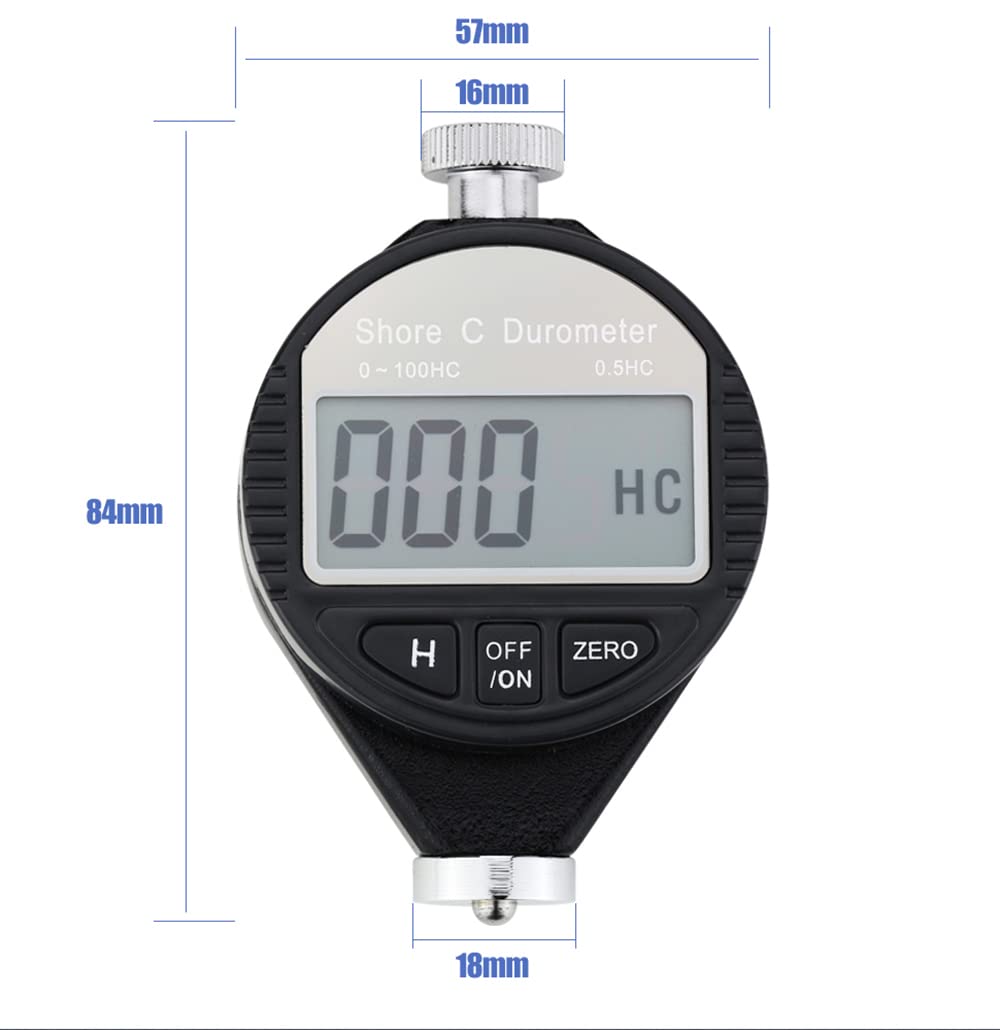 Maizoon Shore C Testeur de Dureté Avec écran LCD 0-100 HC Outil de Test pour Pneus Plastique Caoutchouc Cuir NE10C