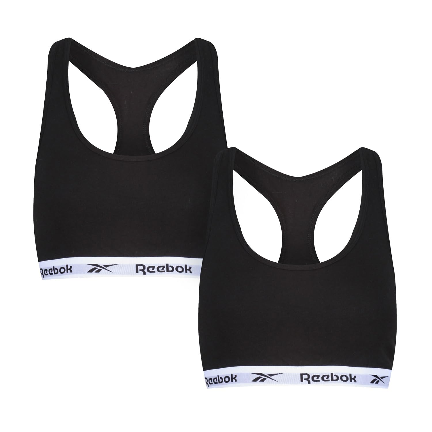 Reebok Frankie Crop Top | Women's Clothing for Casual and Active Wear | Suitable as Racer Back Sports Bras or Black Crop Top | Womens Bras Multipack of 13